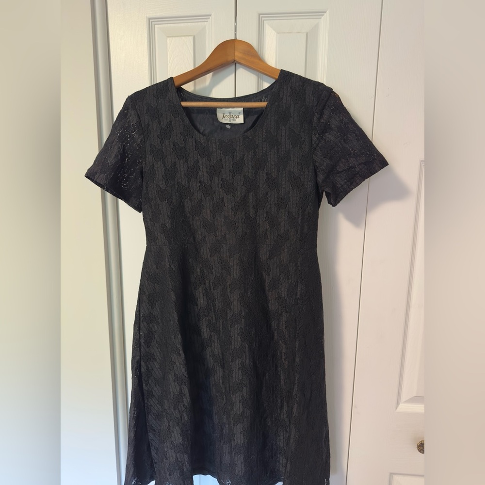 NWOT Jessica Black Lace Detailed Dress